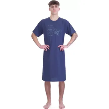 Pánská noční košile 3813/94 - pánská noční košile Ruko, XL, modrá