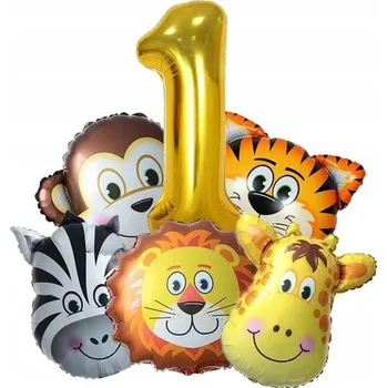 Balónek SADA BALÓNKŮ K 1. NAROZENINÁM ZOO zvířátka 6 Ks balónků