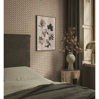 Tapeta BÉŽOVÁ VINYLOVÁ TAPETA NA FLIZELINĚ, RATAN