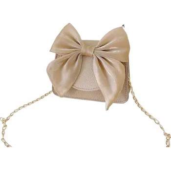 Kabelka Elegantní béžová kabelka pro dívku s ozdobnou mašličkou