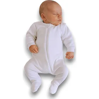 Kojenecký overall Dětský overal NICOL s dlouhým rukávem BASIC COLLECTION vel 56 cm BÍLÝ se zipem