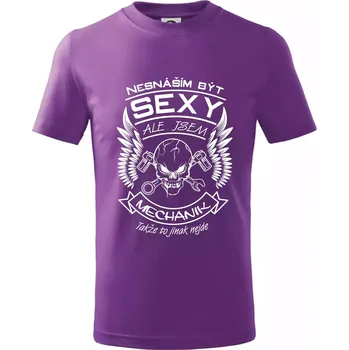 Nesnáším být sexy - mechanik - Tričko dětské bavlněné - 146 cm/10 let ( Fialová )