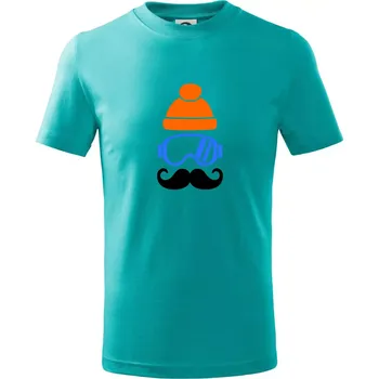 Chlapecké tričko Lyžař knírač - Tričko dětské bavlněné - 98 cm / 2 roky ( Emerald )