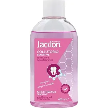 Ústní voda SENSITIVE ÚSTNÍ VODA S FLUOREM A KYSELINOU HYALURONOVOU 400ml JACKLON
