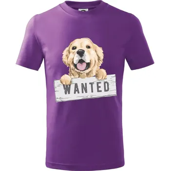 Zlatý retriever - štěně wanted - Tričko dětské bavlněné - 122 cm/6 let ( Fialová )