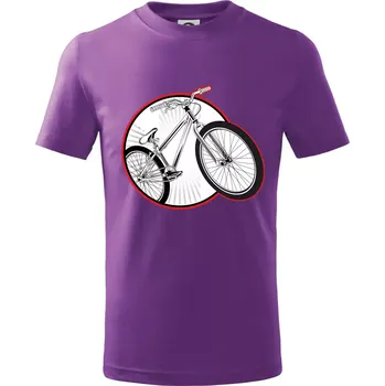 Downhill kolo v kruhu - Tričko dětské bavlněné - 158 cm/12 let ( Fialová )
