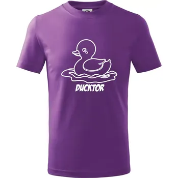 Ducktor - Tričko dětské bavlněné - 134 cm/8 let ( Fialová )