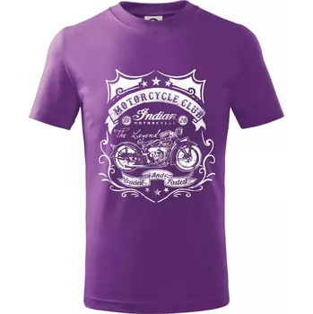 Indian Motorycle Club - Tričko dětské bavlněné - 122 cm/6 let ( Fialová )