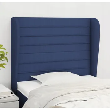 Ložnice VidaXL Čelo postele s ušima, modré, 83x23x118/128 cm, látka