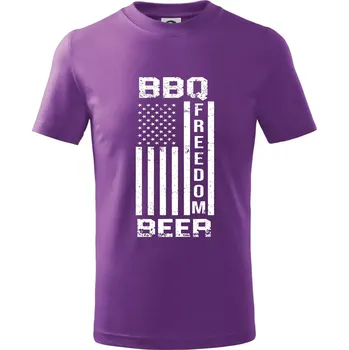 USA BBQ Freedom beer - Tričko dětské bavlněné - 158 cm/12 let ( Fialová )
