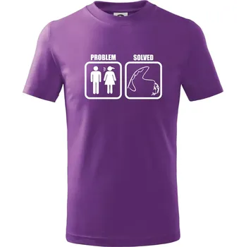 Problém rybaření - Tričko dětské bavlněné - 98 cm / 2 roky ( Fialová )