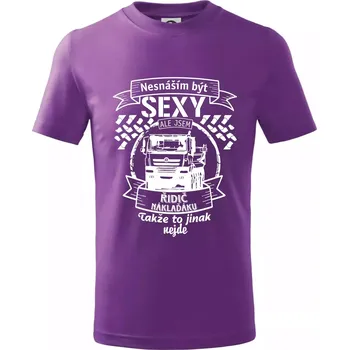 Nesnáším být sexy - Řidič Náklaďáku - Tričko dětské bavlněné - 98 cm / 2 roky ( Fialová )