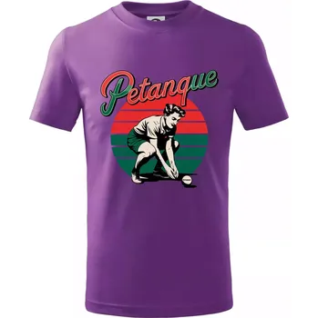 Petanque žena - Tričko dětské bavlněné - 134 cm/8 let ( Fialová )