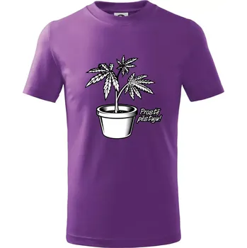 Konopi prostě pěstuju - Tričko dětské bavlněné - 158 cm/12 let ( Fialová )