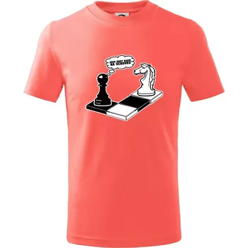 Jdem hrát radši na schovku - Tričko dětské bavlněné - 98 cm / 2 roky ( Korálová )