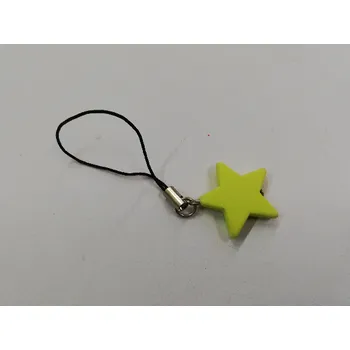 Fimo přívěsek na mobil - hvězda - neon žlutá