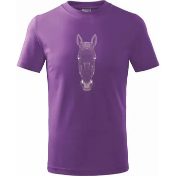 Chlapecké tričko Osel kresba - Tričko dětské bavlněné - 134 cm/8 let ( Fialová )