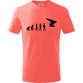 Evoluce rogalo - Tričko dětské bavlněné - 98 cm / 2 roky ( Korálová )