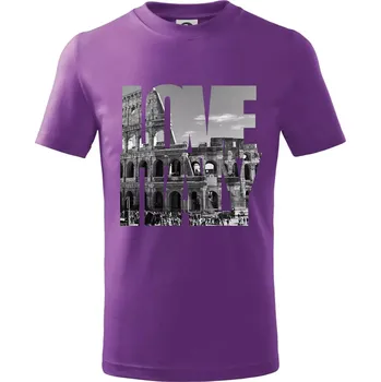 Love italy - colosseum - Tričko dětské bavlněné - 98 cm / 2 roky ( Fialová )
