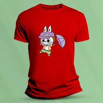 Bavlněné dětské tričko Labubu Lucky Červená velikost 152 (12-13 let)