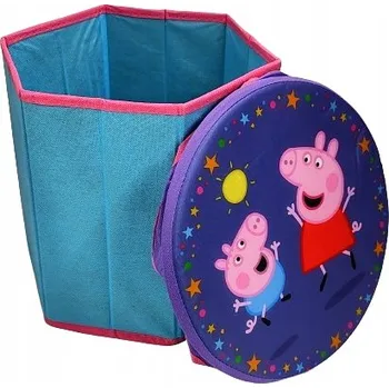 Taburet Skládací taburet / úložný box prasátko Pepa 28x28x27 cm