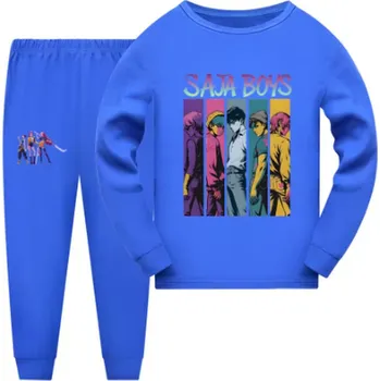 Dívčí pyžamo KPop Demon Hunters (Lovkyně démonů) KPop Demon Hunters dětské pyžamo s potiskem Saja Boys - mix barev Barva: modrá (D), Velikost: 150