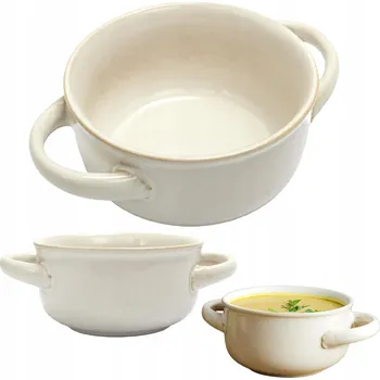 Miska na polévku LUNA krémová, HRNEK na polévku 580 ml, miska na GULÁŠ, 13,5 cm