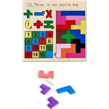 Dřevěná hračka DŘEVĚNÉ STAVEBNICE TETRIS, BLOKY PUZZLE