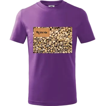 Dřevo - můj letní relax - Tričko dětské bavlněné - 158 cm/12 let ( Fialová )