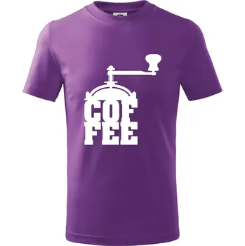 Coffee mlýnek - Tričko dětské bavlněné - 104-110cm / 3-4 roky ( Fialová )