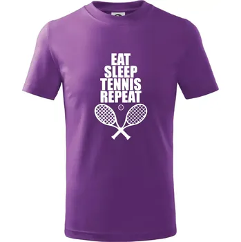 Eat sleep tennis - Tričko dětské bavlněné - 98 cm / 2 roky ( Fialová )