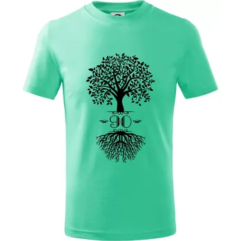 Chlapecké tričko Narozeninový strom 90 - Tričko dětské bavlněné - 98 cm / 2 roky ( Mátová )