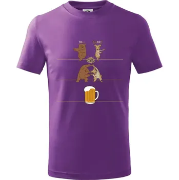Beer - BEar - deER - Tričko dětské bavlněné - 158 cm/12 let ( Fialová )