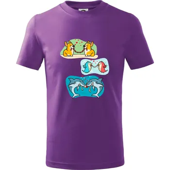 Projev lásky zvířata - Tričko dětské bavlněné - 158 cm/12 let ( Fialová )