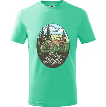 Ride Bicycle Nature - Tričko dětské bavlněné - 98 cm / 2 roky ( Mátová )
