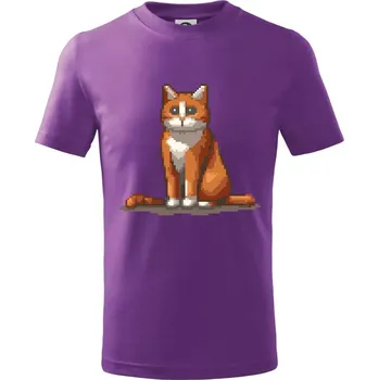 Kočka rezavá - Tričko dětské bavlněné - 146 cm/10 let ( Fialová )