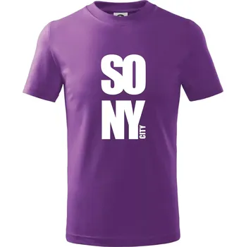 SO NY city - Tričko dětské bavlněné - 146 cm/10 let ( Fialová )