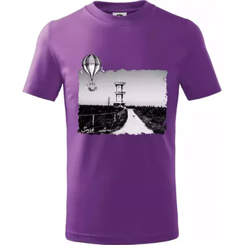 Retro Smrk - Tričko dětské bavlněné - 146 cm/10 let ( Fialová )