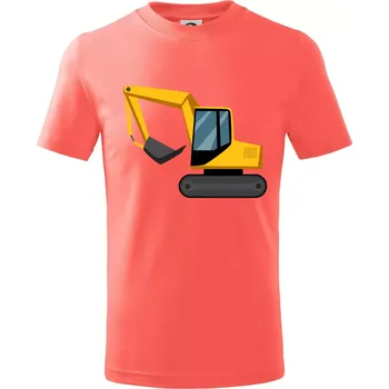 Bagr bez nápisu z boku - Tričko dětské bavlněné - 98 cm / 2 roky ( Korálová )