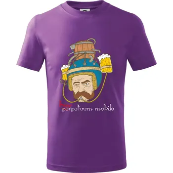 Beerpetuum mobile - Tričko dětské bavlněné - 98 cm / 2 roky ( Fialová )