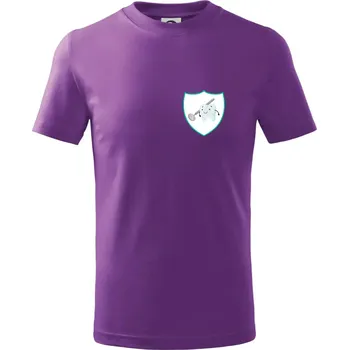 Zoubek na prsu - zrcátko - Tričko dětské bavlněné - 134 cm/8 let ( Fialová )