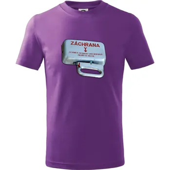 Záchranná brzda vlak - Tričko dětské bavlněné - 98 cm / 2 roky ( Fialová )