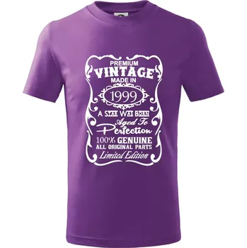 Vintage Etiketa - 1999 - Tričko dětské bavlněné - 146 cm/10 let ( Fialová )