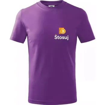 Štosuj - Logo jen na prsu - Tričko dětské bavlněné - 104-110cm / 3-4 roky ( Fialová )
