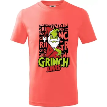 Grinch Xmas - Tričko dětské bavlněné - 98 cm / 2 roky ( Korálová )