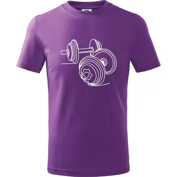 Dvě činky jedním tahem - Tričko dětské bavlněné - 146 cm/10 let ( Fialová )