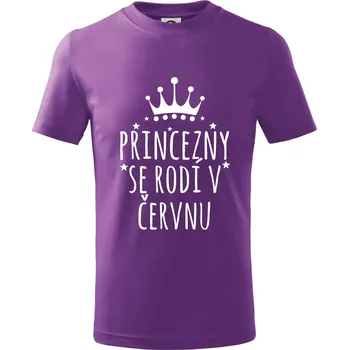 Princezny se rodí v červnu - Tričko dětské bavlněné - 146 cm/10 let ( Fialová )