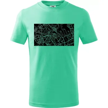 Chlapecké tričko Kiev - mapa - Tričko dětské bavlněné - 98 cm / 2 roky ( Mátová )
