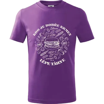 Kdo je dobře krmen lépe táhne - Tričko dětské bavlněné - 98 cm / 2 roky ( Fialová )
