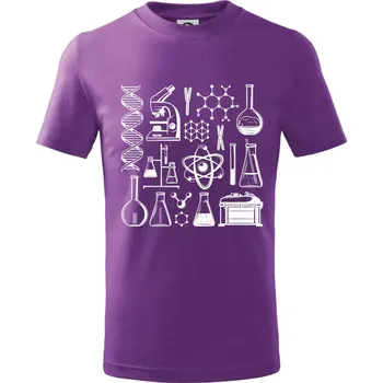 Laboratoř - ikony - Tričko dětské bavlněné - 98 cm / 2 roky ( Fialová )